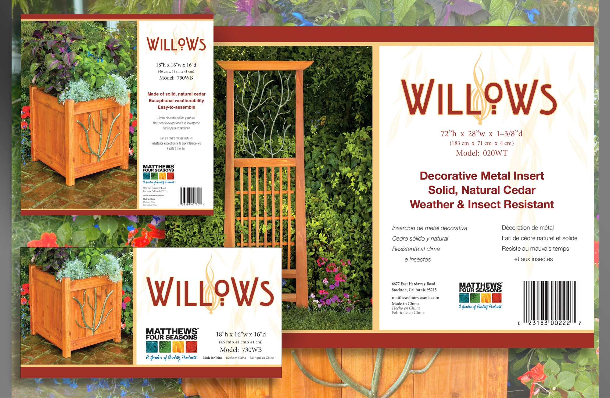  USA, Willows Brand, Collections Box and Trellis Label Packaging 