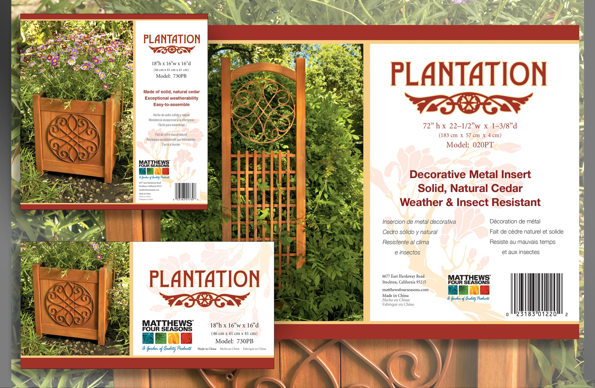  USA, Plantation Brand, Collections Box and Trellis Label Packaging 