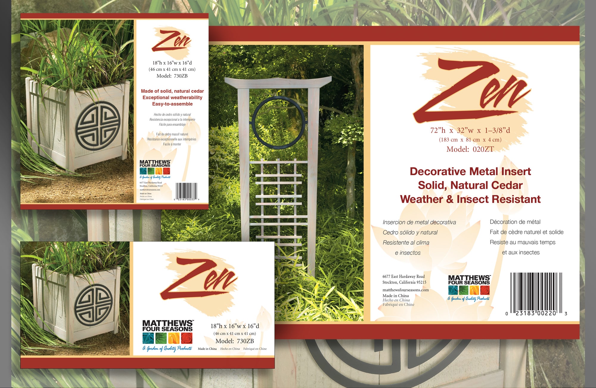  USA, Zen Brand, Collections Box and Trellis Label Packaging 