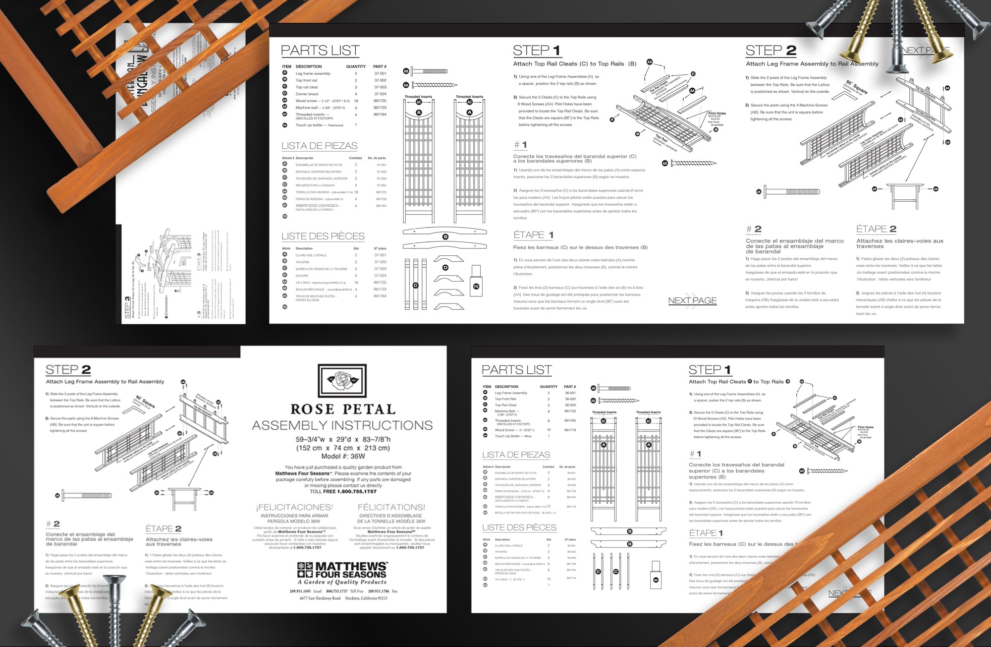  USA, French, Spanish, and English Product Instruction Sheets 